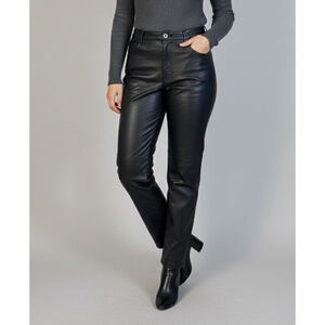 Tower Hill Collection Vintage Black Leather Straight High Waist Pants Sz 12 Moto